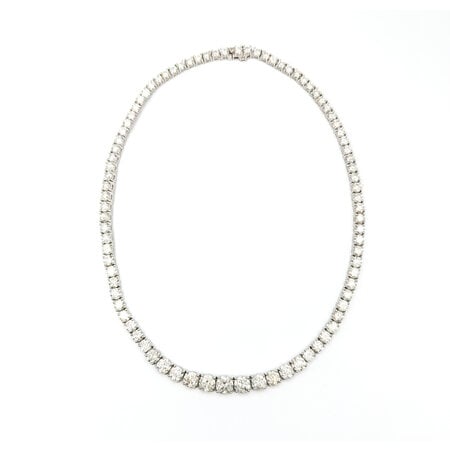 Necklace Riviera 42.60ctw Round Diamonds Platinum 17.25" 4 to 8mm 224062002