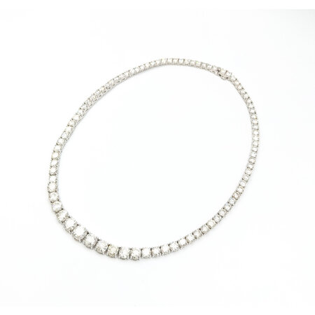 Necklace Riviera 42.60ctw Round Diamonds Platinum 17.25" 4 to 8mm 224062002