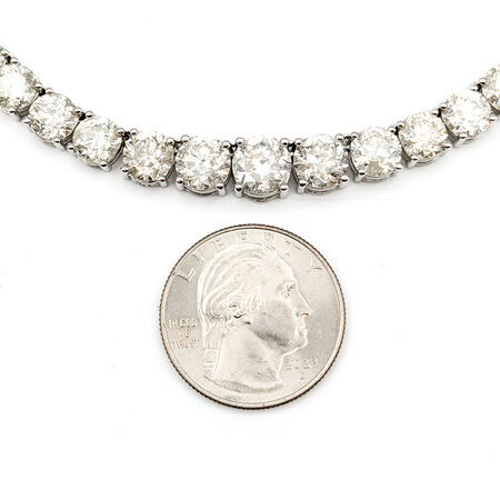 Necklace Riviera 42.60ctw Round Diamonds Platinum 17.25" 4 to 8mm 224062002