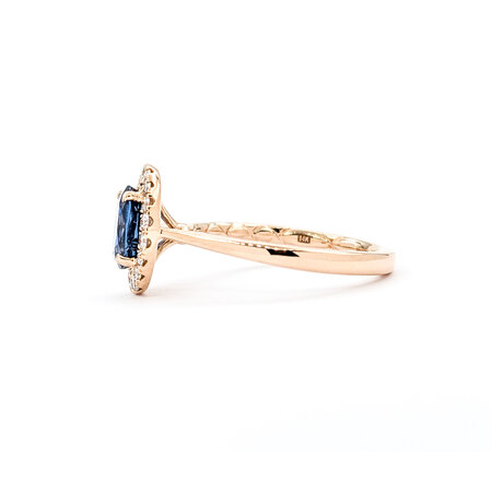 Ring .33ctw Round Diamonds 1.24ct Sapphire 14kr sz6.5 11x9mm 124060194