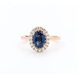  Ring .33ctw Round Diamonds 1.24ct Sapphire 14kr sz6.5 11x9mm 124060194