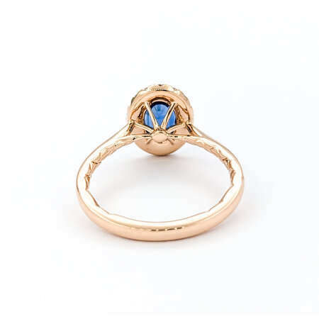 Ring .33ctw Round Diamonds 1.24ct Sapphire 14kr sz6.5 11x9mm 124060194