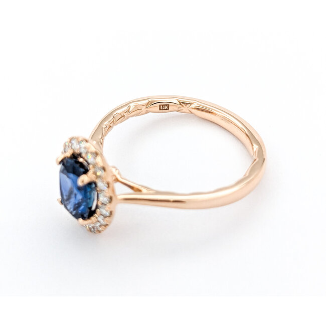 Ring .33ctw Round Diamonds 1.24ct Sapphire 14kr sz6.5 11x9mm 124060194