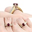 Ring Milgrain .70ctw Princess Diamonds 1.00ct Ruby 18ky/950pt sz6.5 5mm 124060200