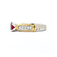 Ring Milgrain .70ctw Princess Diamonds 1.00ct Ruby 18ky/950pt sz6.5 5mm 124060200