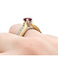 Ring Milgrain .70ctw Princess Diamonds 1.00ct Ruby 18ky/950pt sz6.5 5mm 124060200