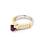 Ring Milgrain .70ctw Princess Diamonds 1.00ct Ruby 18ky/950pt sz6.5 5mm 124060200