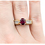 Ring Milgrain .70ctw Princess Diamonds 1.00ct Ruby 18ky/950pt sz6.5 5mm 124060200