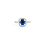 Ring Halo .50ctw Round Diamonds 1.00ct Sapphire 14kw sz7 9.5x9.5 124060175