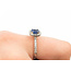 Ring Halo .50ctw Round Diamonds 1.00ct Sapphire 14kw sz7 9.5x9.5 124060175