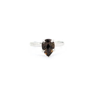 Ring Leo Solitaire 5 Prong 1.00ct Smokey Quartz 14kw sz4.75 224060199
