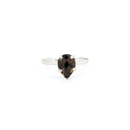 Ring Leo Solitaire 5 Prong 1.00ct Smokey Quartz 14kw sz4.75 224060199