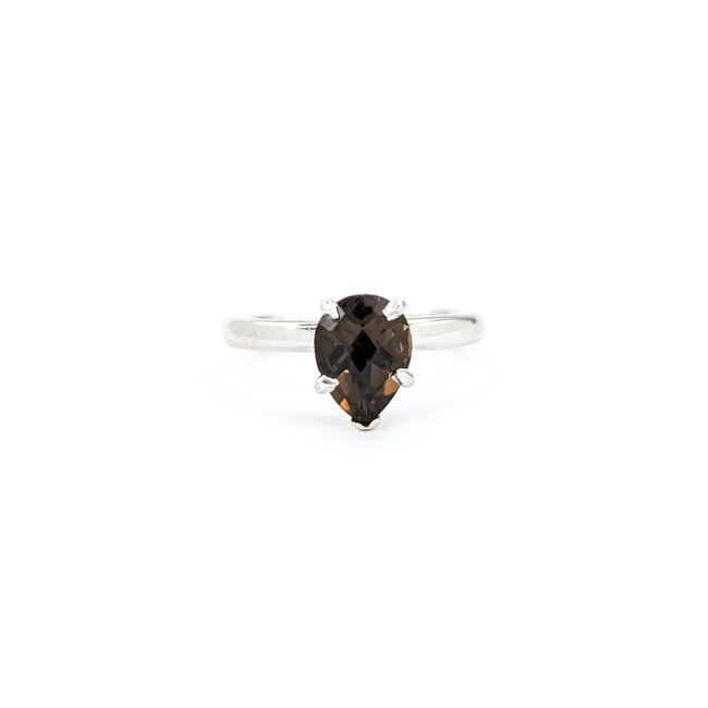 Ring Leo Solitaire 5 Prong 1.00ct Smokey Quartz 14kw sz4.75 224060199