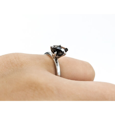 Ring Leo Solitaire 5 Prong 1.00ct Smokey Quartz 14kw sz4.75 224060199