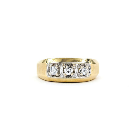 Ring .25ctw Round Diamonds 3 Stone 14ky sz10 224060014