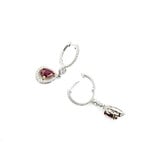  Earrings Dangle .64ctw Round Diamonds 1.63ctw Rubies 30x9.5mm 14ktt 124064150