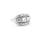  Ring Mid Century .88ctw Round Diamonds 14kw sz7 224060756