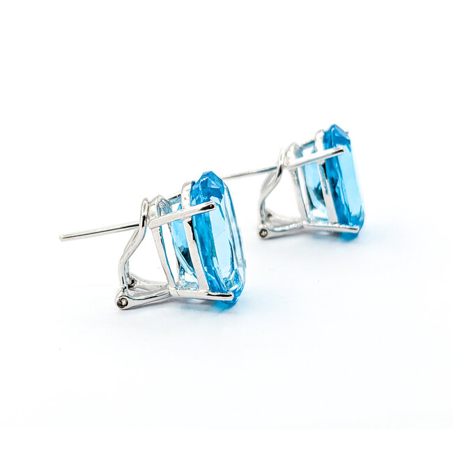 Earrings 16ctw Oval Topaz Omega Back 14x10mm 14kw 224064165