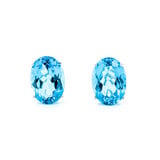  Earrings 16ctw Oval Topaz Omega Back 14x10mm 14kw 224064165