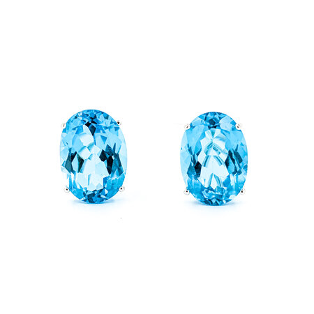 Earrings 16ctw Oval Topaz Omega Back 14x10mm 14kw 224064165