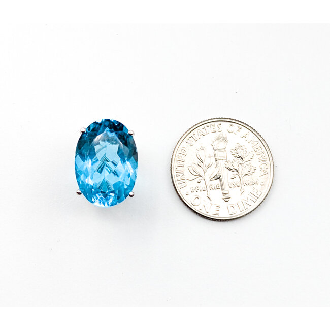 Earrings 16ctw Oval Topaz Omega Back 14x10mm 14kw 224064165