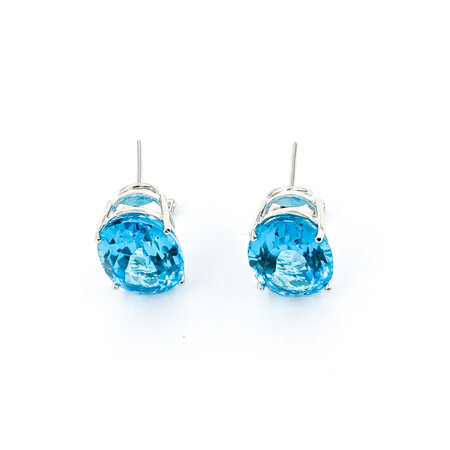 Earrings 16ctw Oval Topaz Omega Back 14x10mm 14kw 224064165