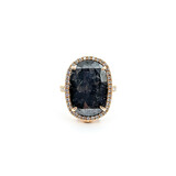  Ring/Pendant Convertible 12.21ct Cushion Black Diamond .58ctw Diamonds 14kr sz7 224060015