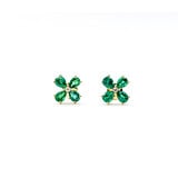  Earrings Stud .03ctw Round Diamonds 1.20ctw Emeralds 9.5mm 14ky 124064156