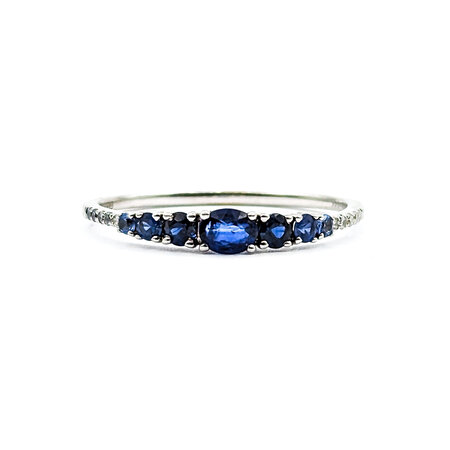 Ring Ombre .30ctw Oval/Round Sapphires 14kw sz7 224060198