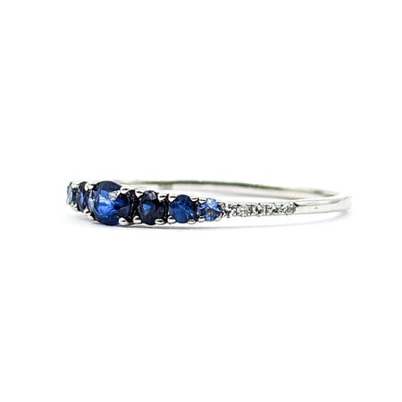 Ring Ombre .30ctw Oval/Round Sapphires 14kw sz7 224060198