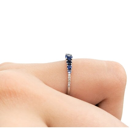 Ring Ombre .30ctw Oval/Round Sapphires 14kw sz7 224060198