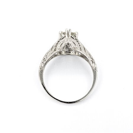 Ring Art Deco Filigree .80ct Mine Cut Diamond Platinum sz7.25 224060755