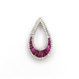  Pendant Teardrop .29ctw Round Diamonds .74ctw Rubies 23x13 14kw " 124061251