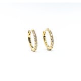  Earrings Hoop .44ctw Round Diamonds Bead Edge 14kw 124064008