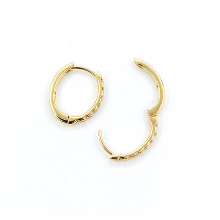 Earrings Hoop .44ctw Round Diamonds 14ky 124064008