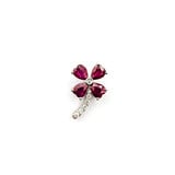  Pendant Flower .08ctw Round Diamonds 1.48ctw Rubies 18x11 14kw " 124061252