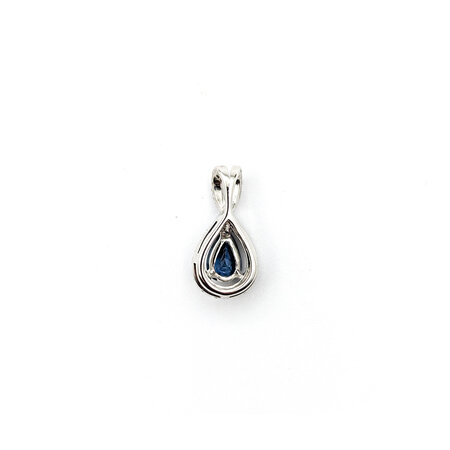 Pendant Halo .14ctw Round Diamonds .48ctw Sapphire 15x7.5 14kw " 124061255