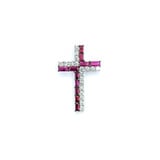  Pendant Cross .39ctw Round Diamonds .82ctw Rubies 25x16 14kw " 124061250