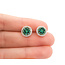 Earrings Stud .31ctw Round Diamonds .56ctw Emeralds 10mm 14ky 124064155