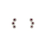  Earrings Stud .35ctw Round Diamonds .35ctw Rubies 14.5x6.5mm 14kw 124064154