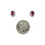 Earrings Stud .22ctw Round Diamonds .97ctw Ruby 9x7mm 14kw 124064158