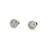  Earrings Stud .73ctw Round/Baguette Diamonds Cocktail 14kw 124064006