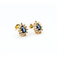 Earrings Halo .55ctw Round Diamonds Friction Back 1.00ctw Sapphires 11x9mm 14ky 224064164