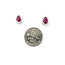 Earrings Stud .32ctw Round Diamonds .68ctw Ruby 10x8mm 14kw 124064153