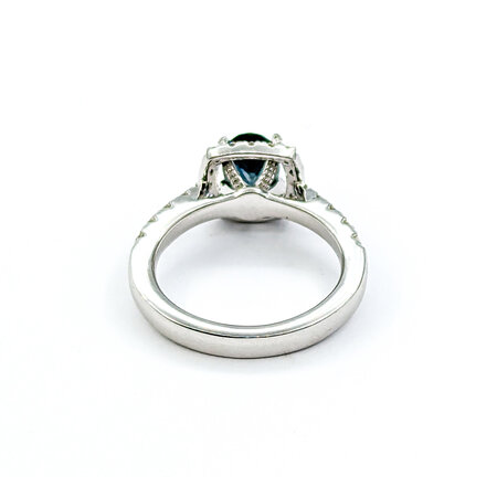Ring .57ctw Round Diamonds 1.43ct Montana Sapphire GIA CERT 950pt sz7 124040180