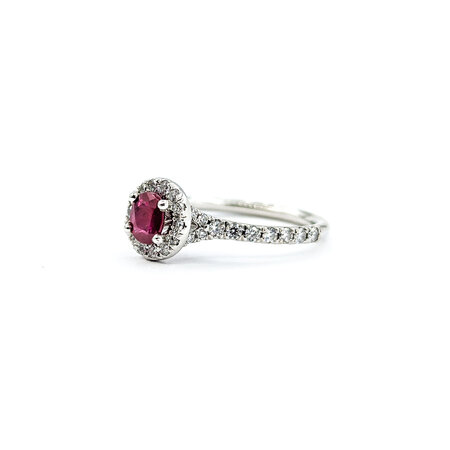 Ring .70ctw Round Diamonds .54ct Ruby 14kw sz6 8.3mm 124060231