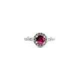  Ring .70ctw Round Diamonds .54ct Ruby 14kw sz6 8.3mm 124060231