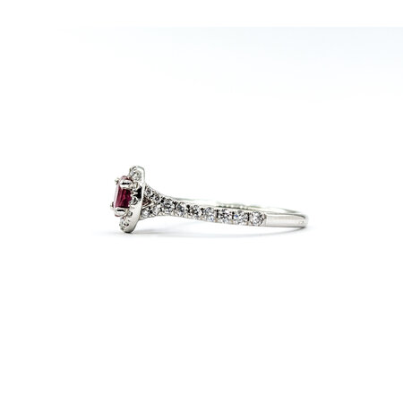 Ring .70ctw Round Diamonds .54ct Ruby 14kw sz6 8.3mm 124060231