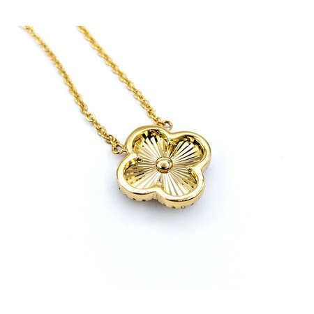 Necklace Quatrefoil Diamond Fashion .17ctw Round Diamonds 14ky 16-18" 1mm 124062001