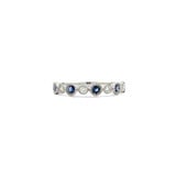  Ring Milgrain .20ctw Round Diamonds .28ctw Blue Sapphires 14kw sz7 124060235